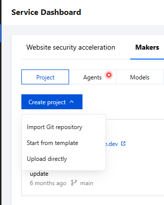 Memilih Opsi Import Git Repository