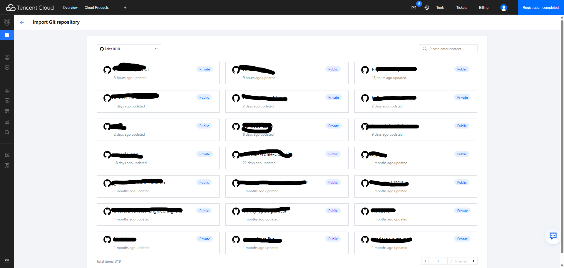 Pilihan Repositori Git pada Tencent EdgeOne