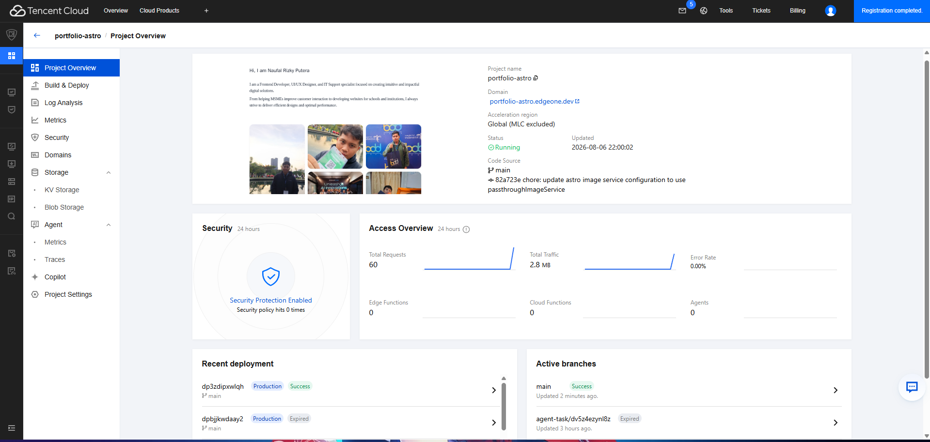 Dashboard Project Overview Tencent EdgeOne